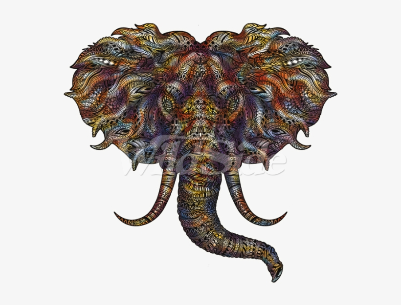 Elephant Paisley Pattern - T-shirt, transparent png #2754801