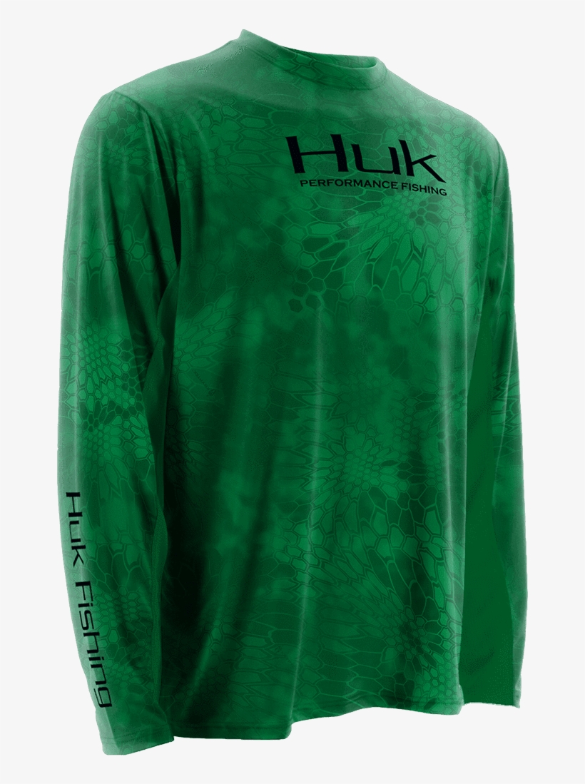 Huk Fishing Kryptek Solid Icon Long Sleeve Shirt - Long-sleeved T-shirt, transparent png #2755520