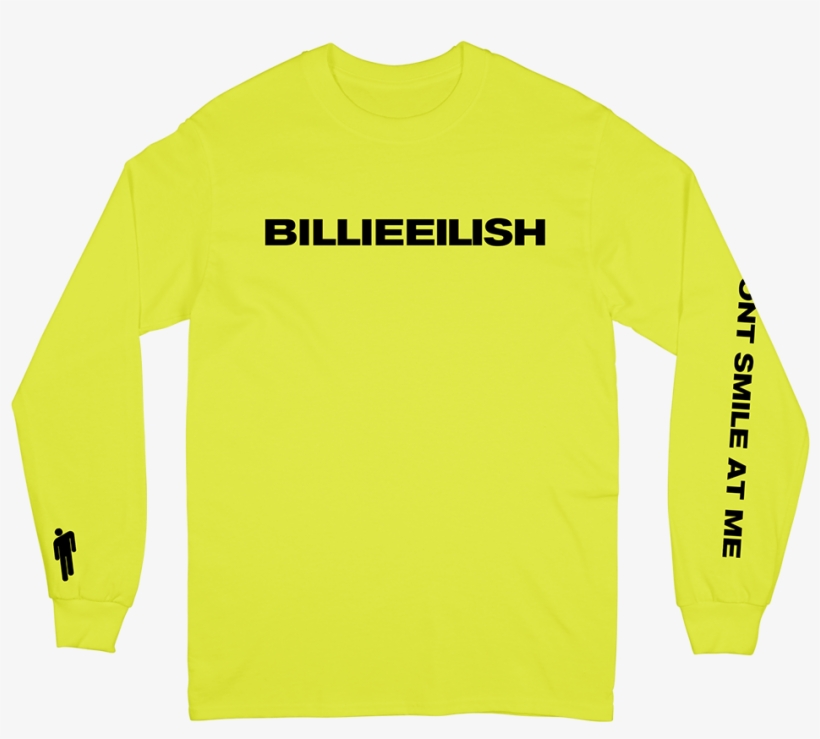 Yellow Long Sleeve Shirt - Billie Eilish T Shirts, transparent png #2756907