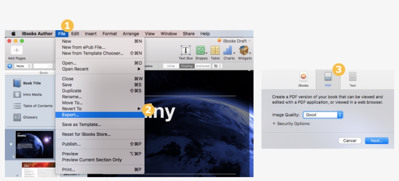 Click On File At The Top Left Corner - Ibooks Author, transparent png #2756967