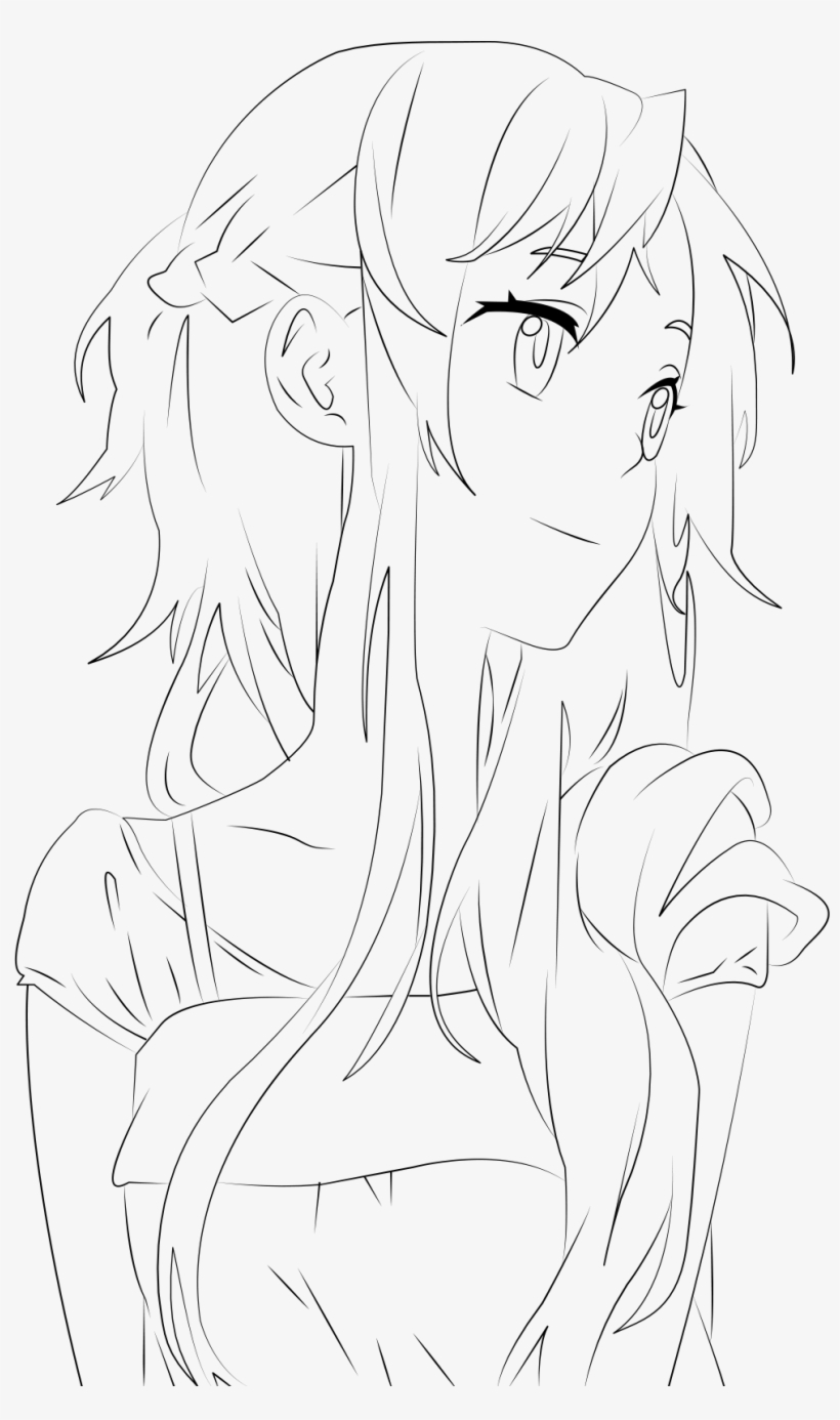 Yuuki Asuna By Regisnex79 Lineart Drawing Anime Character - Line Art, transparent png #2757150