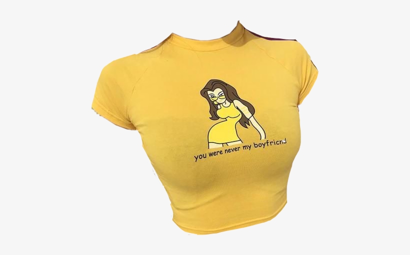 Clothes Shirt Yellow Yellowaesthetic Crop Croptop Crope - Crop Top, transparent png #2757212