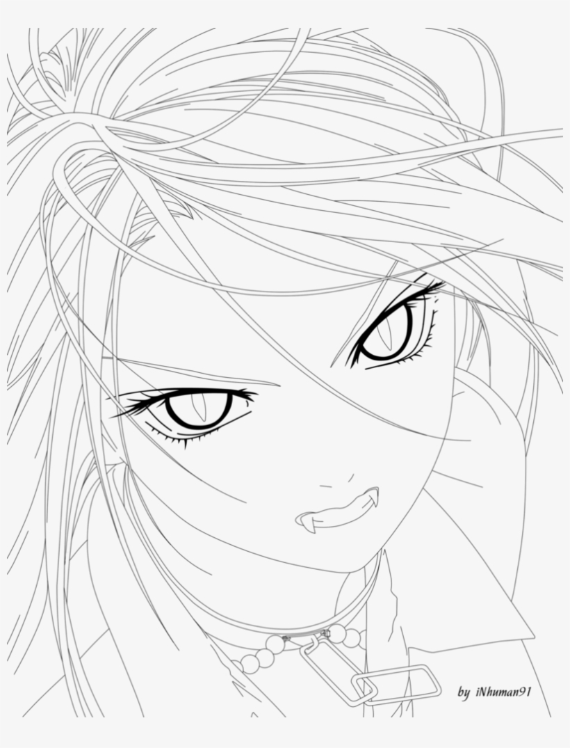 Moka Lineart By Inhuman91 - Moka Akashiya Lineart, transparent png #2757213