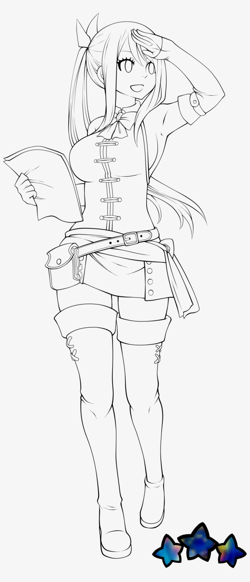 A New Journey, A New Lucy - Fairy Tail Lucy Lineart, transparent png #2757277