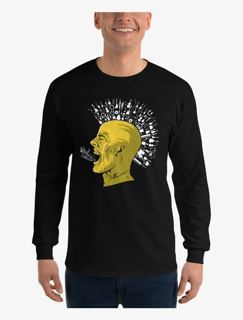 Mohawk Black Tee Printful Yellow Head Mockup Front, transparent png #2757300
