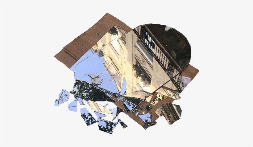 Broken Mirror Brown Cream Blue Polyvore Moodboard Filler - Plywood, transparent png #2758121