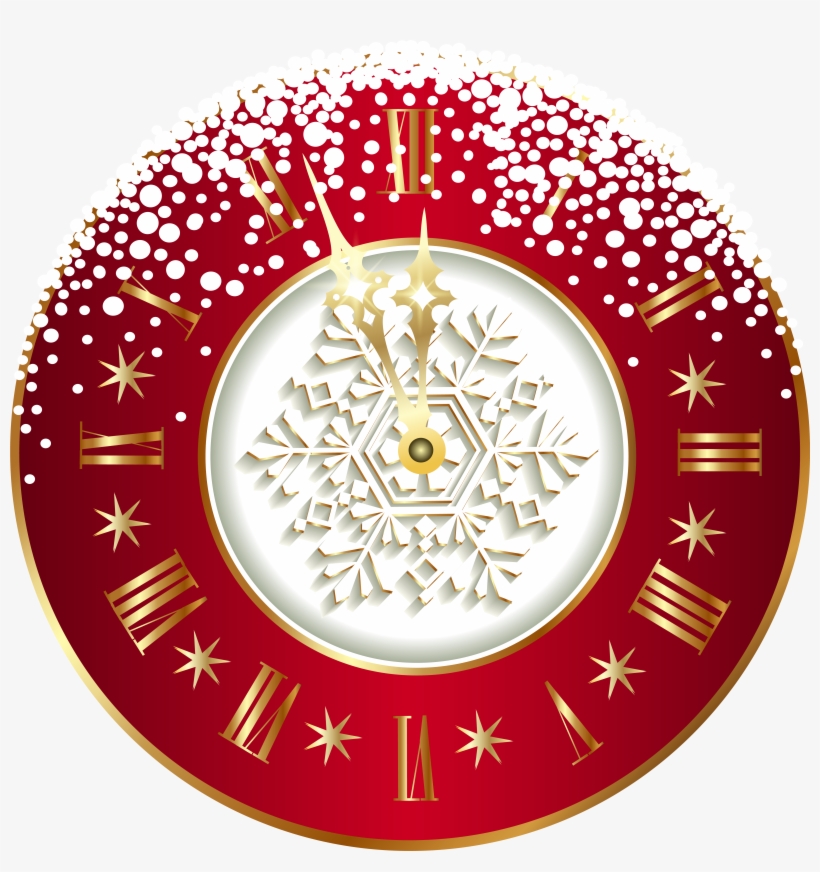 Red New Year Clock Png Clipart Image - Tubes New Year 2017 Png, transparent png #2758239