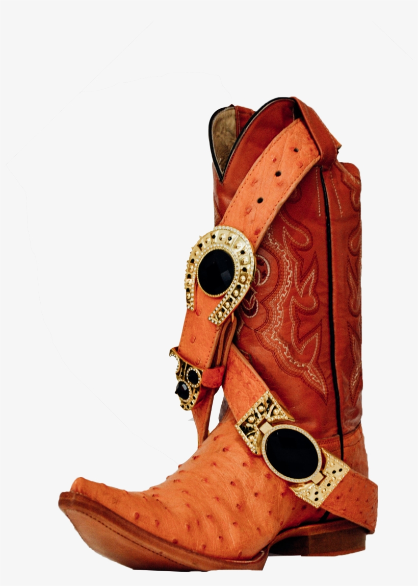 Deep Orange Leather - Cowboy Boot, transparent png #2758613