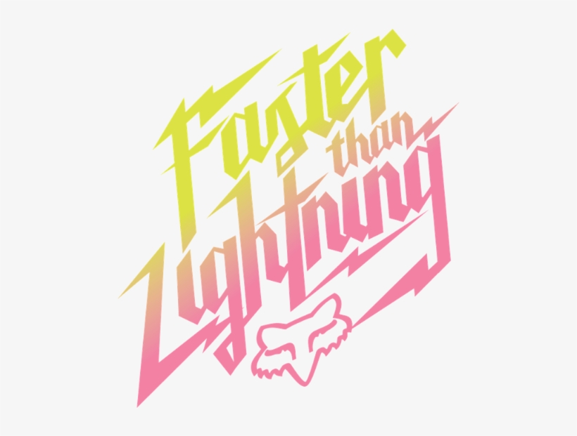 Fox Faster Than Lightning Sticker - Womens Fox Riders Decal, transparent png #2758684