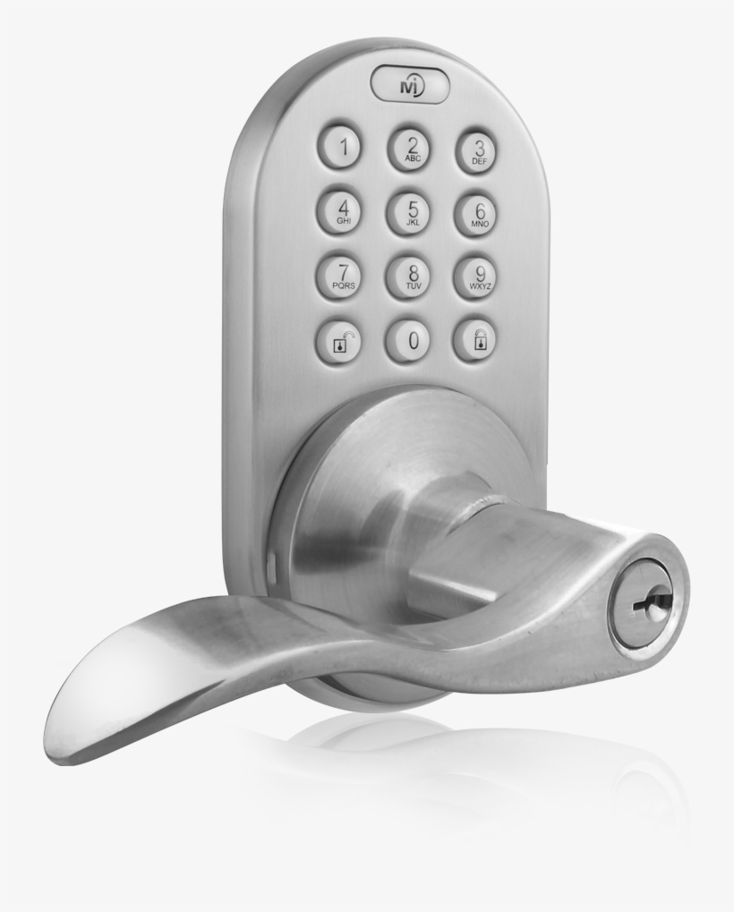 Keyless Entry Lever Handle Door Lock With Rf Remote - Milocks Keyless Electronic Door Lever With Keypad, transparent png #2758826