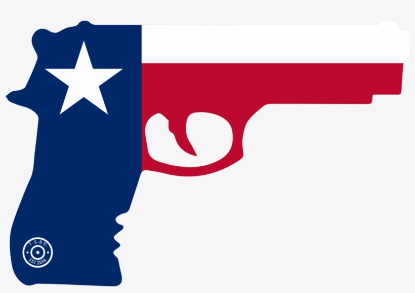 State Of Texas Gun Window Decal - Texas Flag And Gun, transparent png #2758883