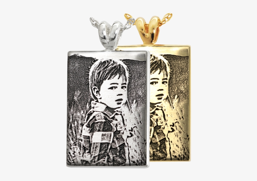 Rectangle Jewelry With Engraved 3d Photo - B&b Rectangle Actual Pawprint Jewelry, transparent png #2759833