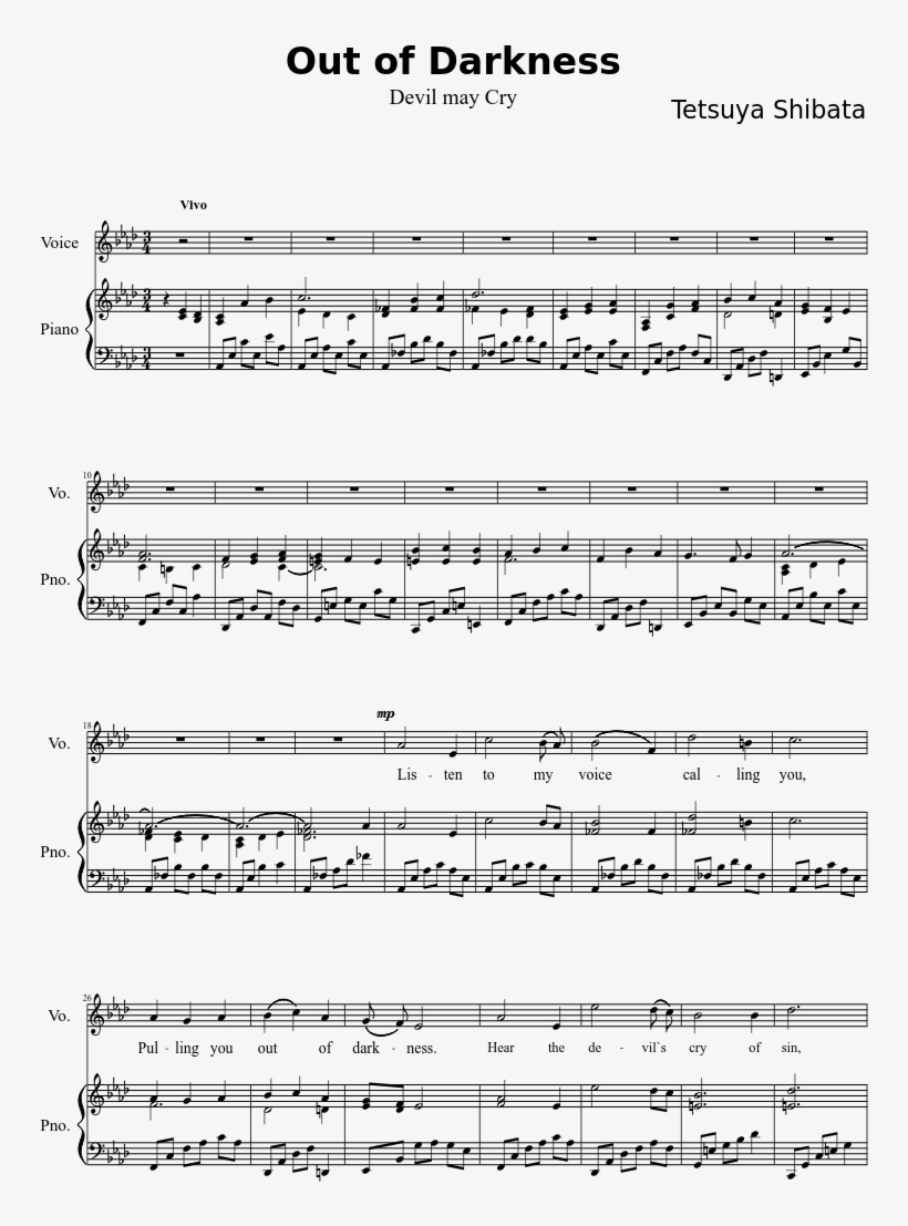Uploaded On Sep 18, - Devil May Cry Piano Sheet Music, transparent png #2760521