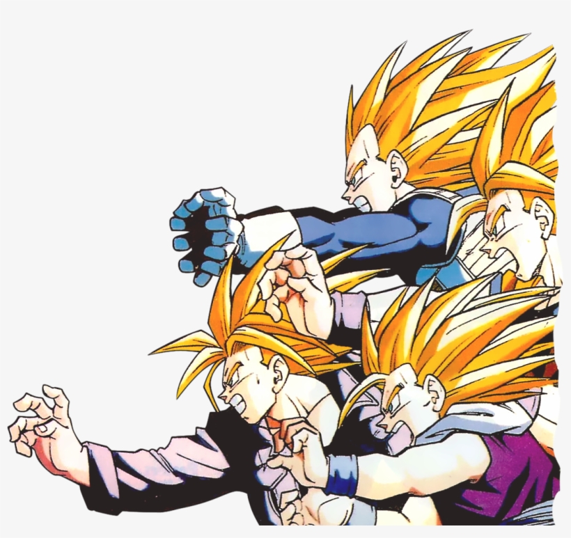 Vegeta, Goku, Gohan, And Trunks - Goku Vegeta Trunks Gohan, transparent png #2761537