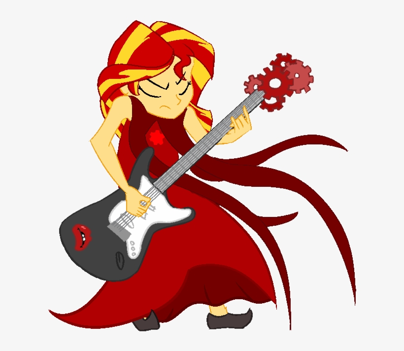 Artist Needed, Clothes, Dress, Electric Guitar, Equestria - Sunset Shimmer Guitar, transparent png #2762258