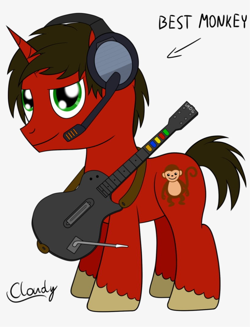 Cloudy95, Guitar, Guitar Hero, Headphones, Male, Oc, - Ukogmonkey, transparent png #2762285