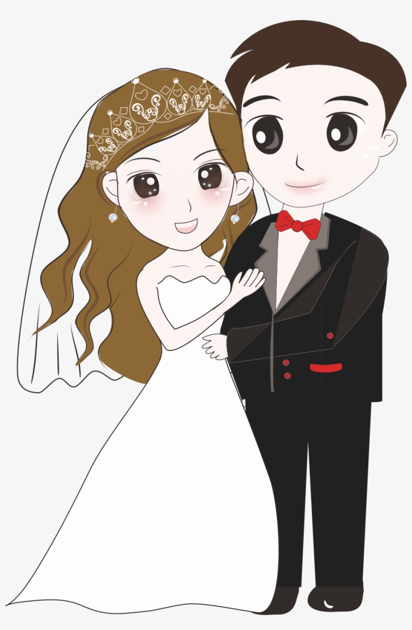 Bridegroom Wedding Cartoon - Png Cartoon Wedding Couple, transparent png #2762287