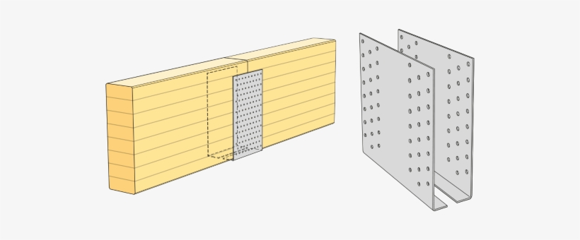 Gerber Fittings Are Used In Non-torque Transmitting - Timber Beam Splice Connection, transparent png #2762932