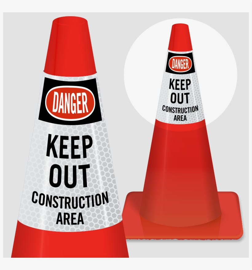 Danger Keep Out Construction Area Cone Collar - Cone, transparent png #2763306