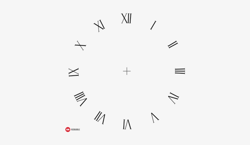 Roman Numerals Wall Clock Stickers Png - Roman Numerals - Free ...
