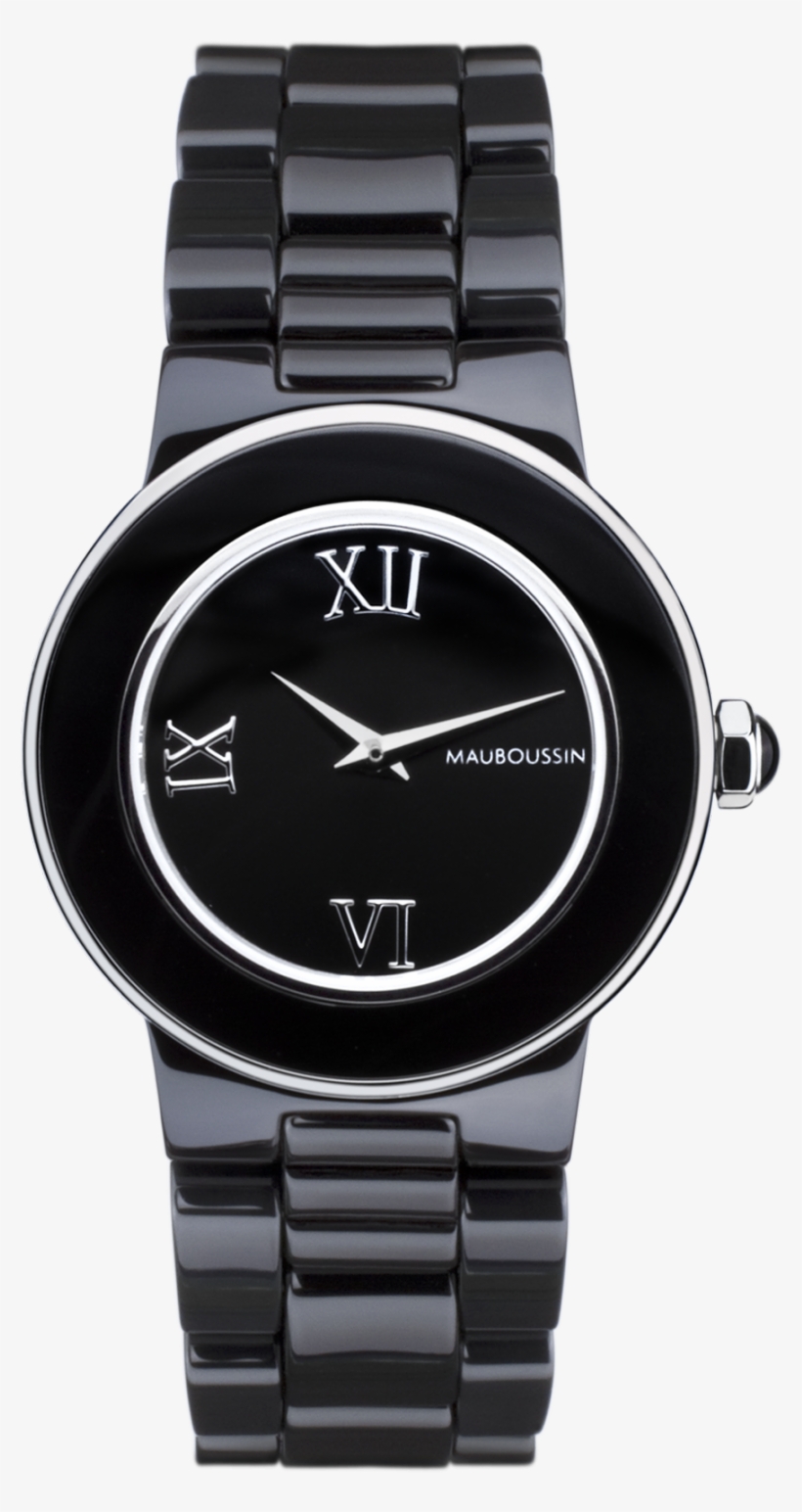 Amour La Nuit Watch, Black Ceramic And Roman Numerals - Montre Mauboussin Femme Prix, transparent png #2763541