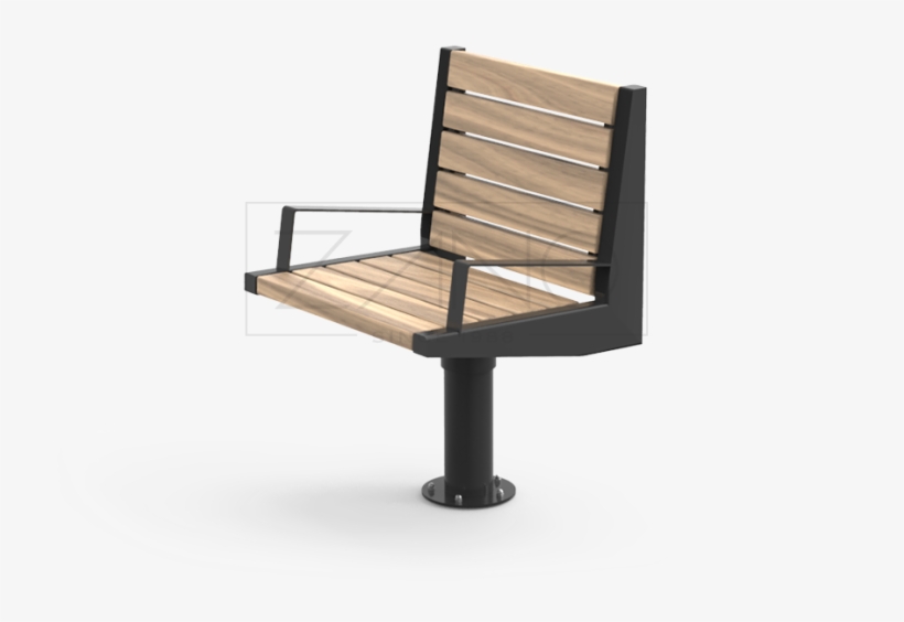 Black Steel Contemporary Urban Furniture Rotary Chair - Outdoor Bench, transparent png #2765092