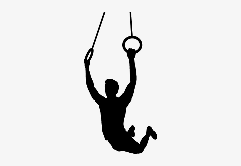Silhouette Athlete On Rings - Muscle Up Crossfit Silhouette, transparent png #2765351