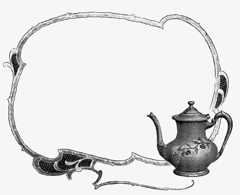 Grab The Digital Frame And Vintage Teapot Downloads - Teacup Border Png, transparent png #2765543