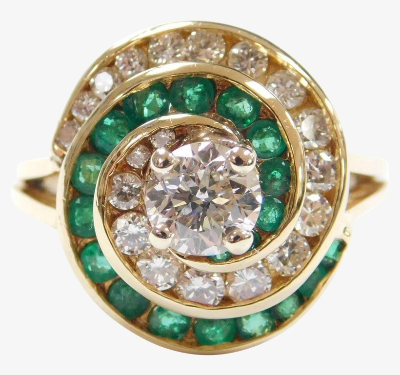 Vintage 18k Gold - Vintage 18k Gold 1.52 Ctw Natural Emerald, transparent png #2765643