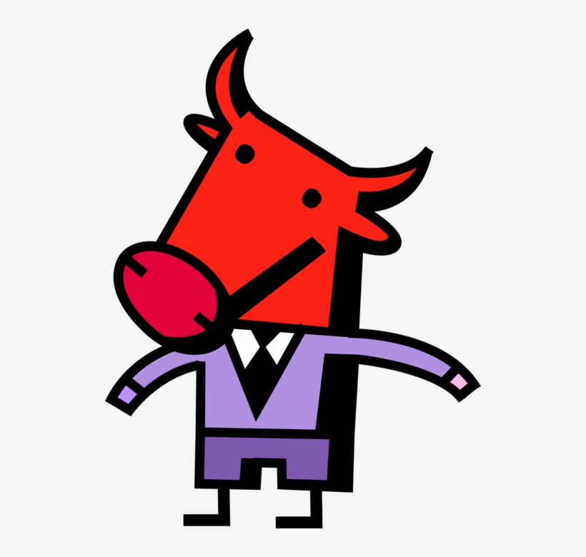Vector Illustration Of Financial Stock Market Bull, transparent png #2765995