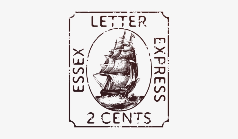 Vintage Stamp Cliparts - Posterazzi Clipper Ship 19th Century Namerican Typefounders, transparent png #2766285