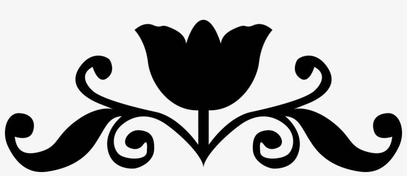 Silhouette Rose Black And White Flower Logo - Vector Graphics, transparent png #2766510