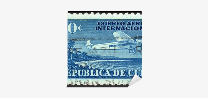 Cuba Vintage Airmail Postage Stamp Wall Mural • Pixers® - Postage Stamp, transparent png #2766769