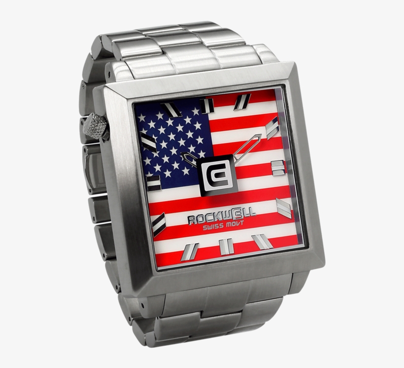 Freedom 50mm2 - Watch - Square American Flag Watch, transparent png #2767321