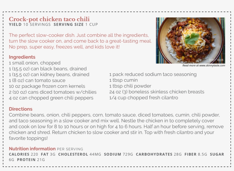 Crock Pot Chicken Taco Chili Final - Crock Pot Chicken, transparent png #2767720