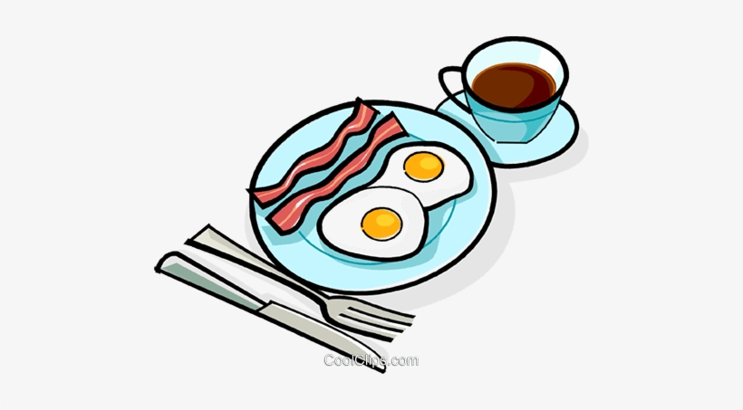 Bacon And Eggs Breakfast Royalty Free Vector Clip Art - Ovos Com Bacon Png, transparent png #2768634