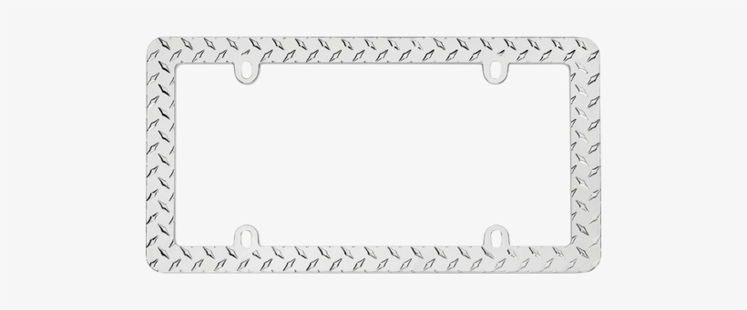 Diamond Plate Chrome Plated License Plate Frame - Car, transparent png #2770670