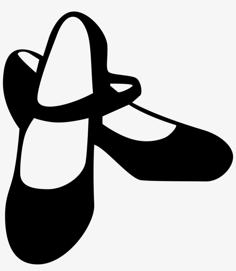 Flamenco Female Black Shoes Comments - Black Shoes Clipart, transparent png #2772083