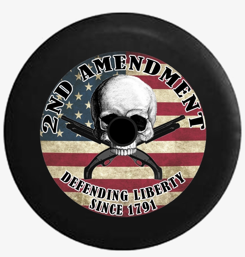 Jeep Wrangler Jl Backup Camera Skull Flag Crossed Guns - Circle, transparent png #2772146