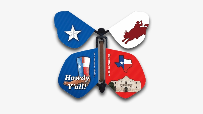 Big Tex Wind Up Flying Butterfly For Greeting Cards - The Alamo, transparent png #2772389