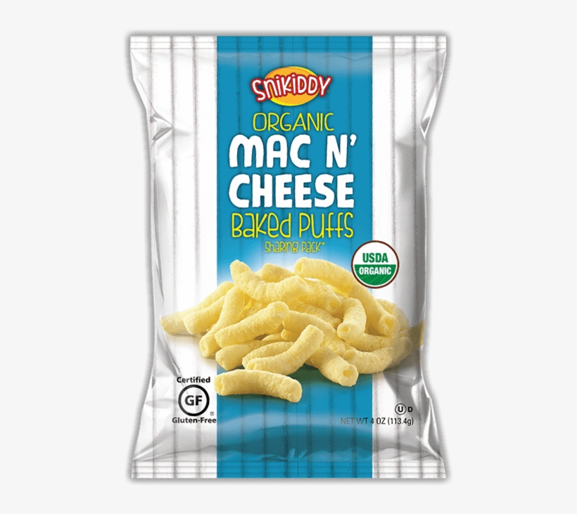 From The Mouth Of A Kid - Snikiddy Organic Mac N' Cheese Baked Puffs 4 Oz. Bag, transparent png #2772636