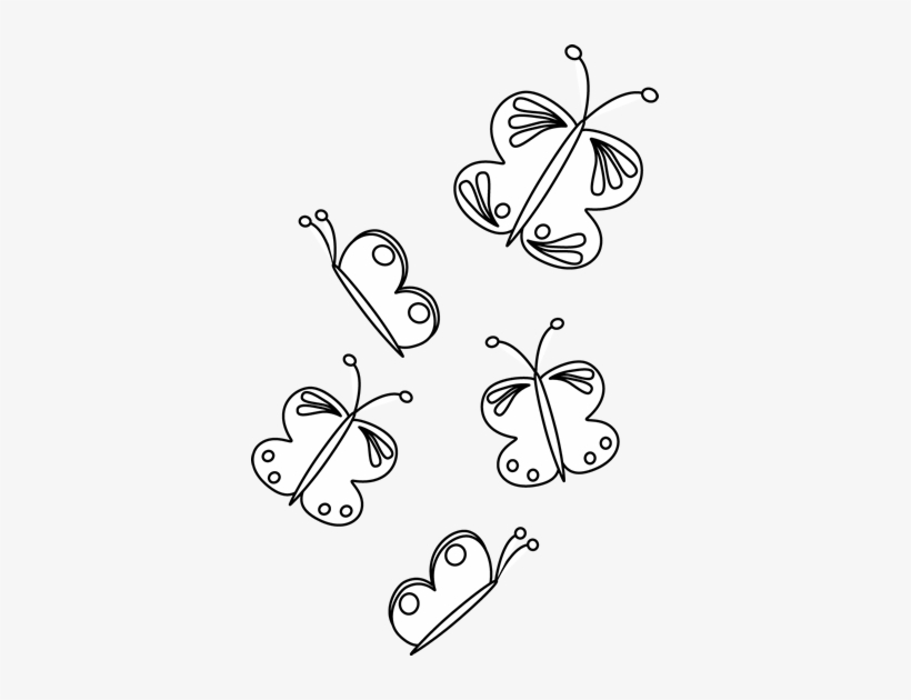Black And White Flying Butterflies Clip Art - Butterflies Black And White Clip Art, transparent png #2772755