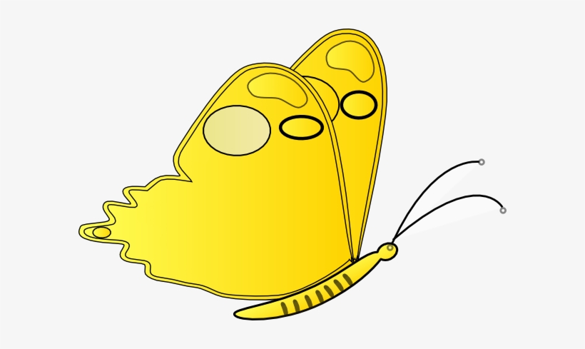 Flying Butterfly Yellow Clipart - Clip Art Butterfly Flying, transparent png #2772847