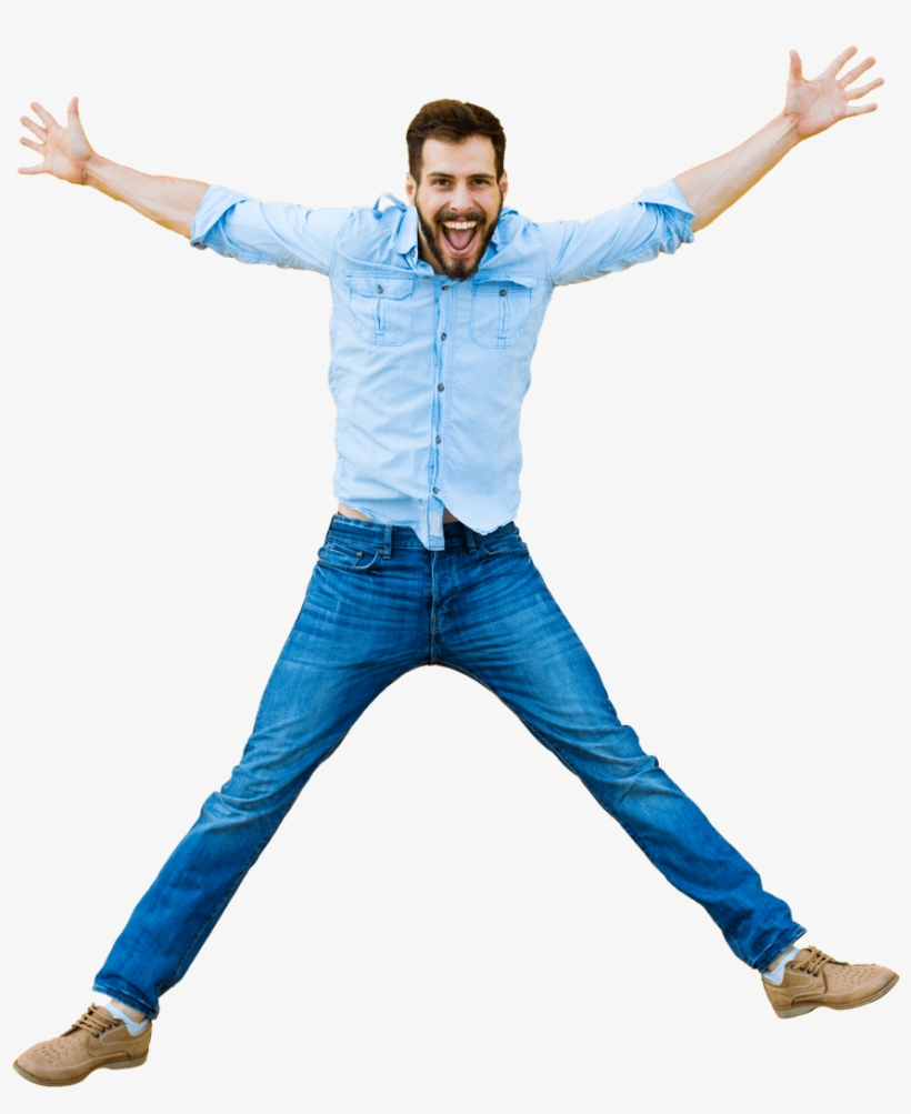 Happy Guy Jumping - Happiness, transparent png #2773629