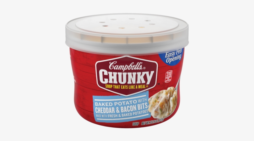 Baked Potato With Cheddar And Bacon Bits Soup Microwavable - Chicken Noodle Soup Microwave, transparent png #2774629