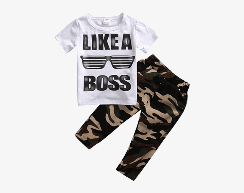 Petite Bello Clothing Set 1-2t Like A Boss Camouflage - Solid Color Fashion Summer Casual Clothes Set, transparent png #2775413