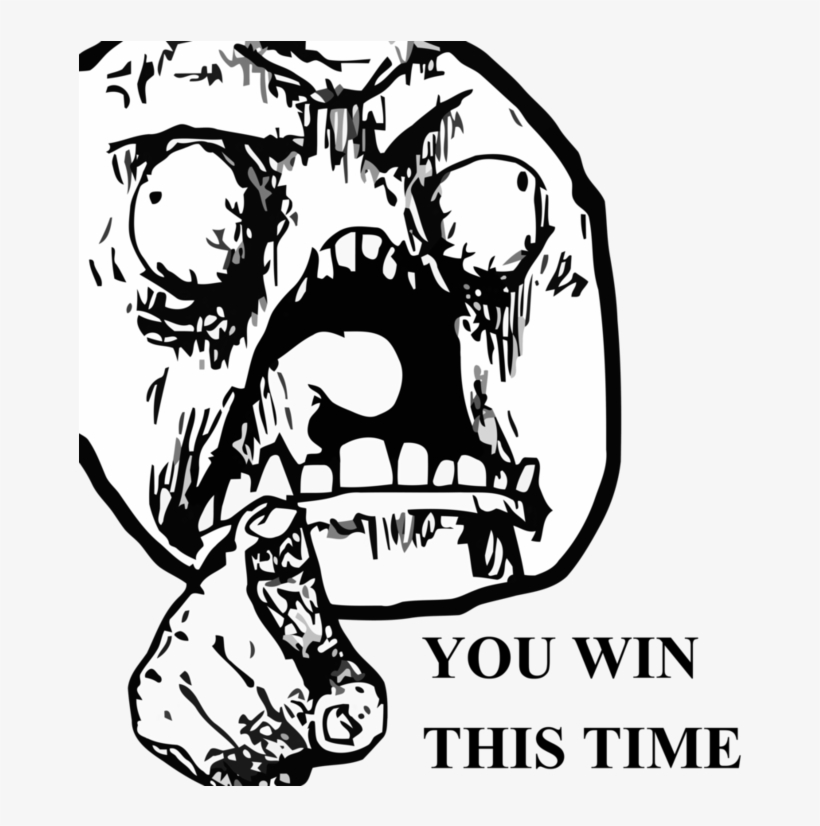 Wa You Win This Time Black And White Mammal Bone Text - You Win This Time Meme, transparent png #2775480