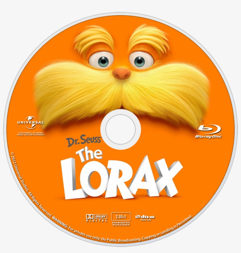 Seuss' The Lorax Bluray Disc Image - Lorax Blu Ray Disc, transparent png #2775657