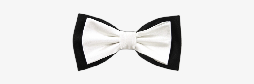 White Over Black Elegance Bowtie - Black Bow Tie Png, transparent png #2775821