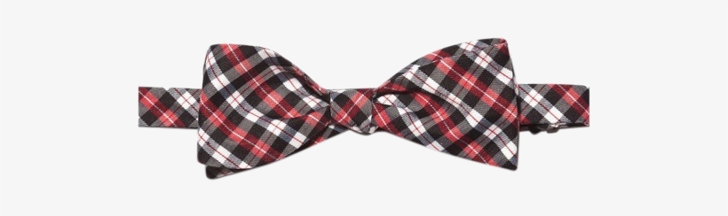 Red, White, And Black Madras Bowtie - Tartan, transparent png #2776114